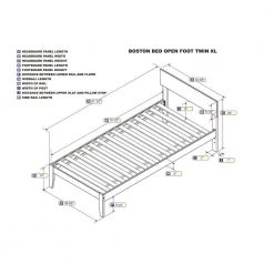 Boston Twin Extra Long Bed in Walnut by AFI -Outlet AFI Store walnut afi platform beds ag8110014 1f 1000