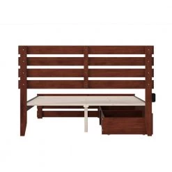 Oxford in Walnut Queen Bed with Footboard and USB Turbo Charger with 2-Extra Long Drawers by AFI -Outlet AFI Store walnut afi platform beds ag8363444 1f 1000