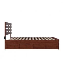 Oxford in Walnut Queen Bed with Footboard and USB Turbo Charger with 2-Extra Long Drawers by AFI -Outlet AFI Store walnut afi platform beds ag8363444 4f 1000