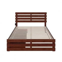 Oxford in Walnut Queen Bed with Footboard and USB Turbo Charger with 2-Extra Long Drawers by AFI -Outlet AFI Store walnut afi platform beds ag8363444 c3 1000