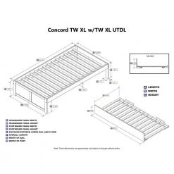 Concord Twin Extra Long Bed with Footboard and Twin Extra Long Trundle in Walnut by AFI 11 Concord Twin Extra Long Bed with Footboard and Twin Extra Long Trundle in Walnut by AFI -Outlet AFI Store walnut afi platform beds ar8012044 e1 1000