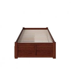 Concord Walnut Twin XL Platform Bed with Flat Panel Foot Board and 2-Urban Bed Drawers by AFI -Outlet AFI Store walnut afi platform beds ar8012114 1f 1000