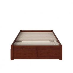 Concord Full Platform Bed with Flat Panel Foot Board and Full Size Urban Trundle Bed in Walnut by AFI -Outlet AFI Store walnut afi platform beds ar8032054 1f 1000