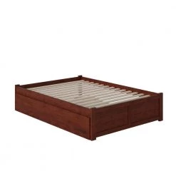 Concord Full Platform Bed with Flat Panel Foot Board and Full Size Urban Trundle Bed in Walnut by AFI -Outlet AFI Store walnut afi platform beds ar8032054 4f 1000