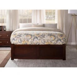 Concord Full Platform Bed with Flat Panel Foot Board and Full Size Urban Trundle Bed in Walnut by AFI -Outlet AFI Store walnut afi platform beds ar8032054 c3 1000
