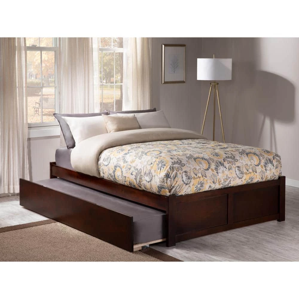 Concord Queen Bed with Footboard and Twin Extra Long Trundle in Walnut by AFI 3 Concord Queen Bed with Footboard and Twin Extra Long Trundle in Walnut by AFI