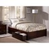 Concord Walnut King Platform Bed with Flat Panel Foot Board and 2-Urban Bed Drawers by AFI -Outlet AFI Store walnut afi platform beds ar8052114 64 1000