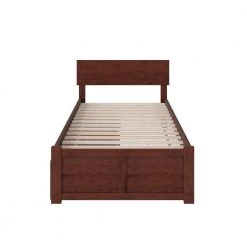 Orlando Walnut Twin XL Platform Bed with Flat Panel Foot Board and 2 Urban Bed Drawers by AFI -Outlet AFI Store walnut afi platform beds ar8112114 1f 1000
