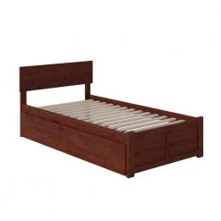 Orlando Walnut Twin XL Platform Bed with Flat Panel Foot Board and 2 Urban Bed Drawers by AFI -Outlet AFI Store walnut afi platform beds ar8112114 4f 1000