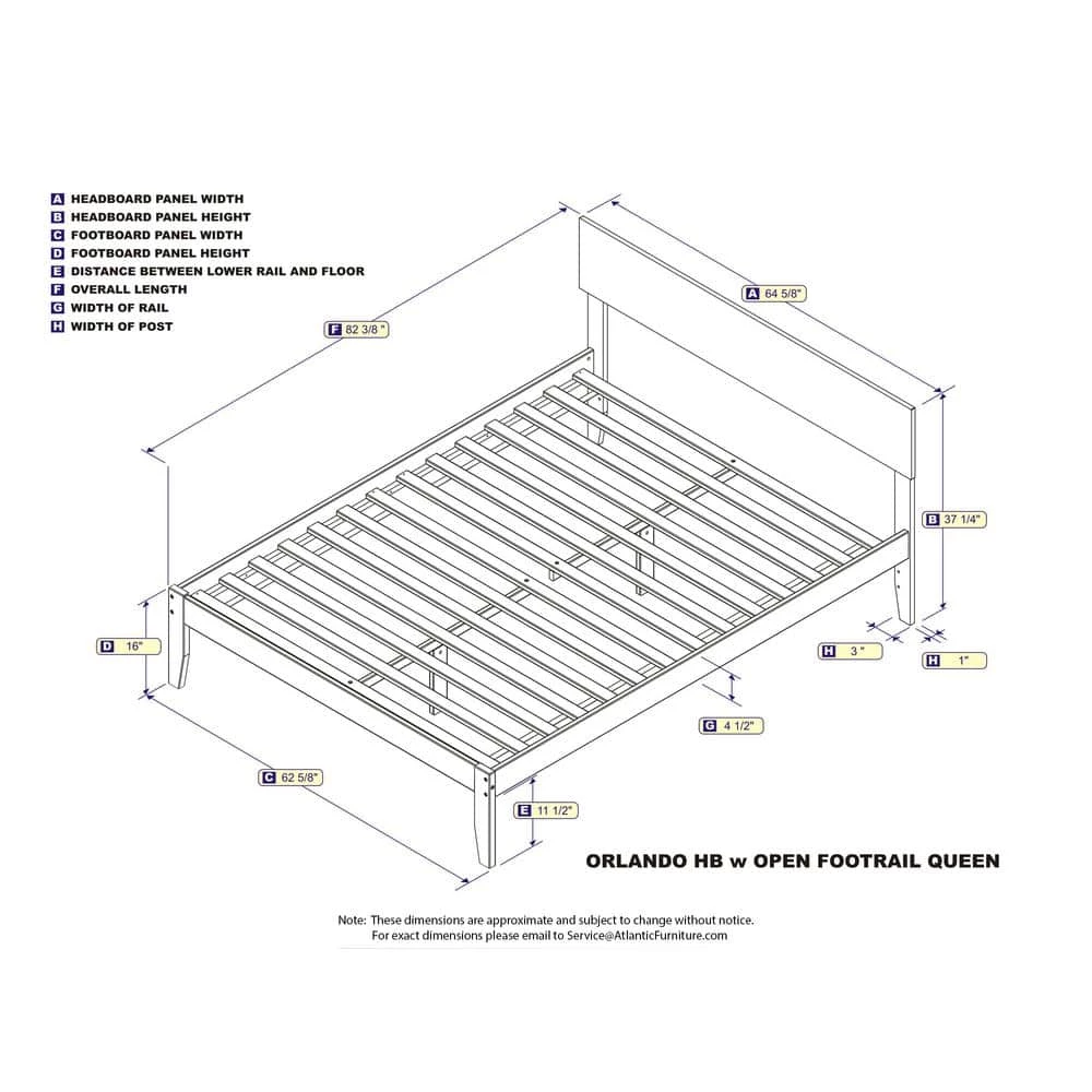 Orlando Walnut Queen Platform Bed with Open Foot Board by AFI 8 Orlando Walnut Queen Platform Bed with Open Foot Board by AFI - Image 6