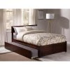 Orlando Walnut Queen Bed with Footboard and Twin Extra Long Trundle by AFI -Outlet AFI Store walnut afi platform beds ar8142044 64 1000