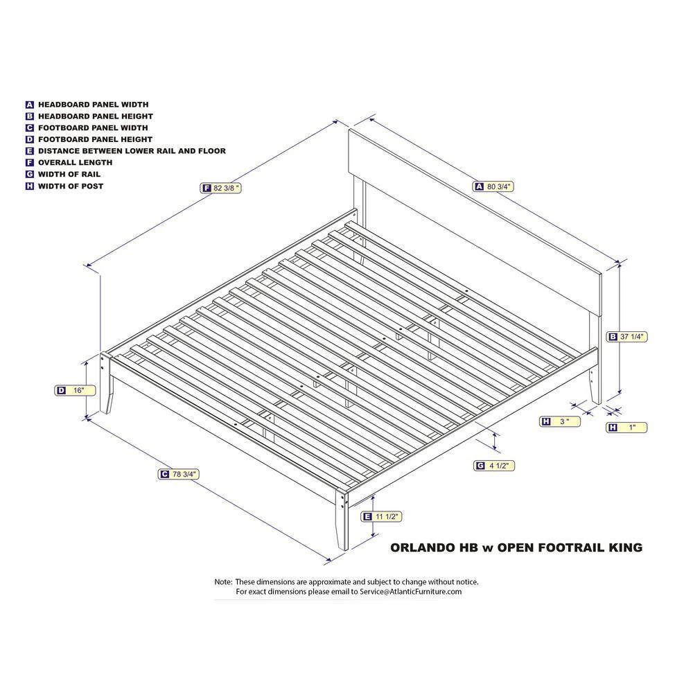 Orlando Walnut King Platform Bed with Open Foot Board by AFI 8 Orlando Walnut King Platform Bed with Open Foot Board by AFI - Image 6