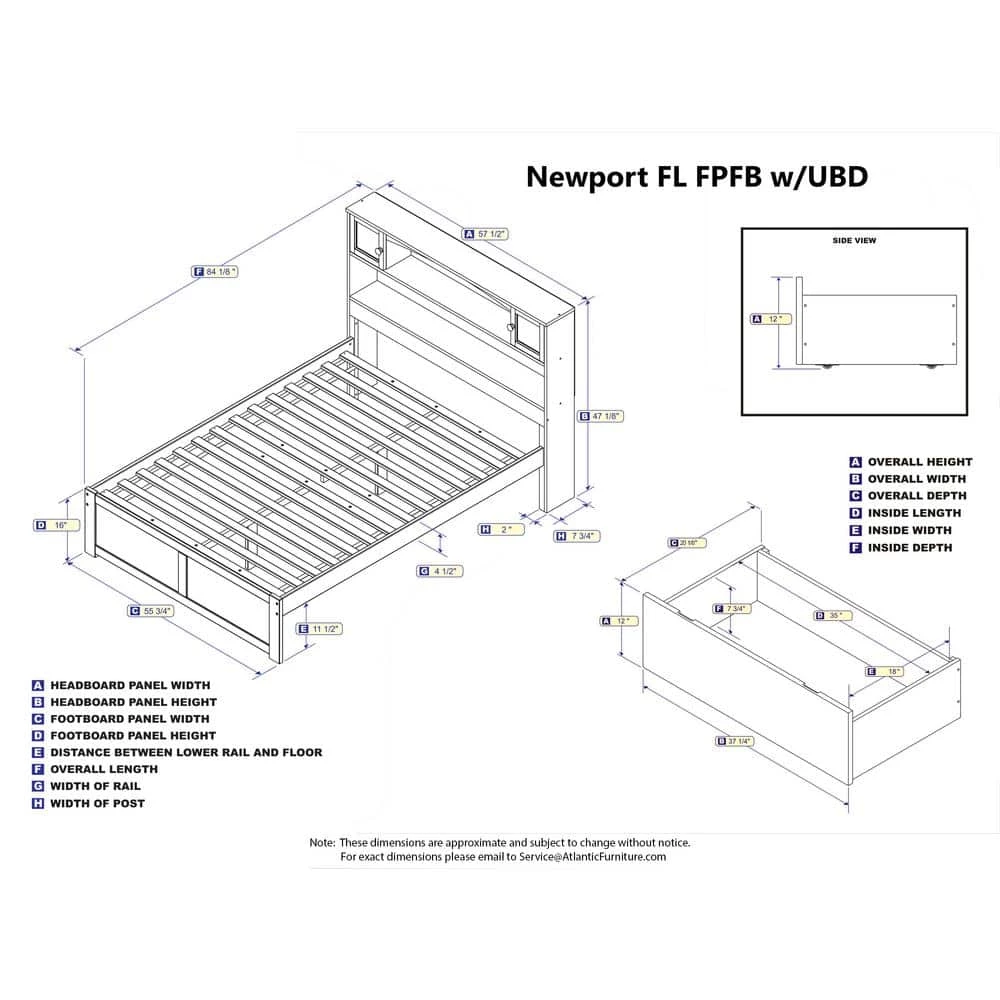 Newport Walnut Full Platform Bed with Flat Panel Foot Board and 2-Urban Bed Drawers by AFI 8 Newport Walnut Full Platform Bed with Flat Panel Foot Board and 2-Urban Bed Drawers by AFI - Image 6