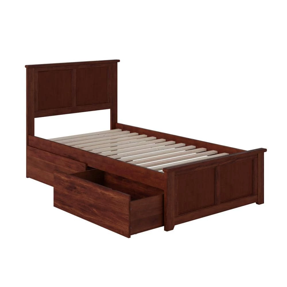 Madison Walnut Twin XL Platform Bed with Matching Foot Board and 2 Urban Bed Drawers by AFI 5 Madison Walnut Twin XL Platform Bed with Matching Foot Board and 2 Urban Bed Drawers by AFI - Image 3