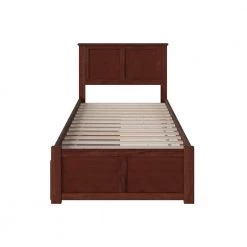 Madison Twin Platform Bed with Flat Panel Foot Board and 2-Urban Bed Drawers in Walnut by AFI -Outlet AFI Store walnut afi platform beds ar8622114 4f 1000