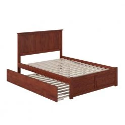 Madison Walnut Full Platform Bed with Flat Panel Foot Board and Twin Size Urban Trundle Bed by AFI -Outlet AFI Store walnut afi platform beds ar8632014 1d 1000