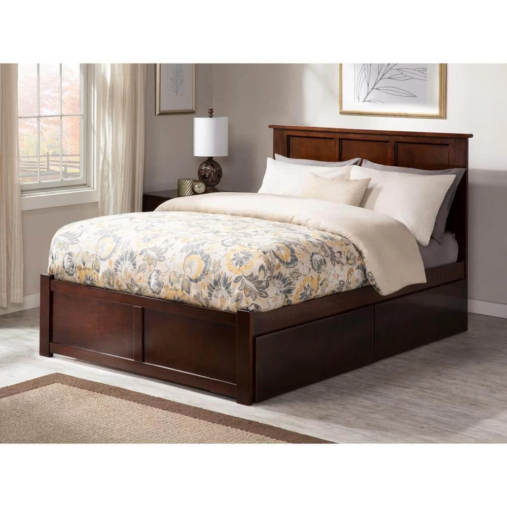 Madison Full Platform Bed with Flat Panel Foot Board and 2-Urban Bed Drawers in Walnut by AFI 7 Madison Full Platform Bed with Flat Panel Foot Board and 2-Urban Bed Drawers in Walnut by AFI - Image 5