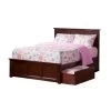 Madison Walnut Full Platform Bed with Matching Foot Board and 2 Urban Bed Drawers by AFI -Outlet AFI Store walnut afi platform beds ar8636114 64 1000
