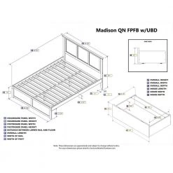 Madison Queen Platform Bed with Flat Panel Foot Board and 2-Urban Bed Drawers in Walnut by AFI -Outlet AFI Store walnut afi platform beds ar8642114 4f 1000