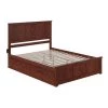 Madison Walnut Queen Bed with Matching Footboard and Twin Extra Long Trundle by AFI -Outlet AFI Store walnut afi platform beds ar8646044 64 1000