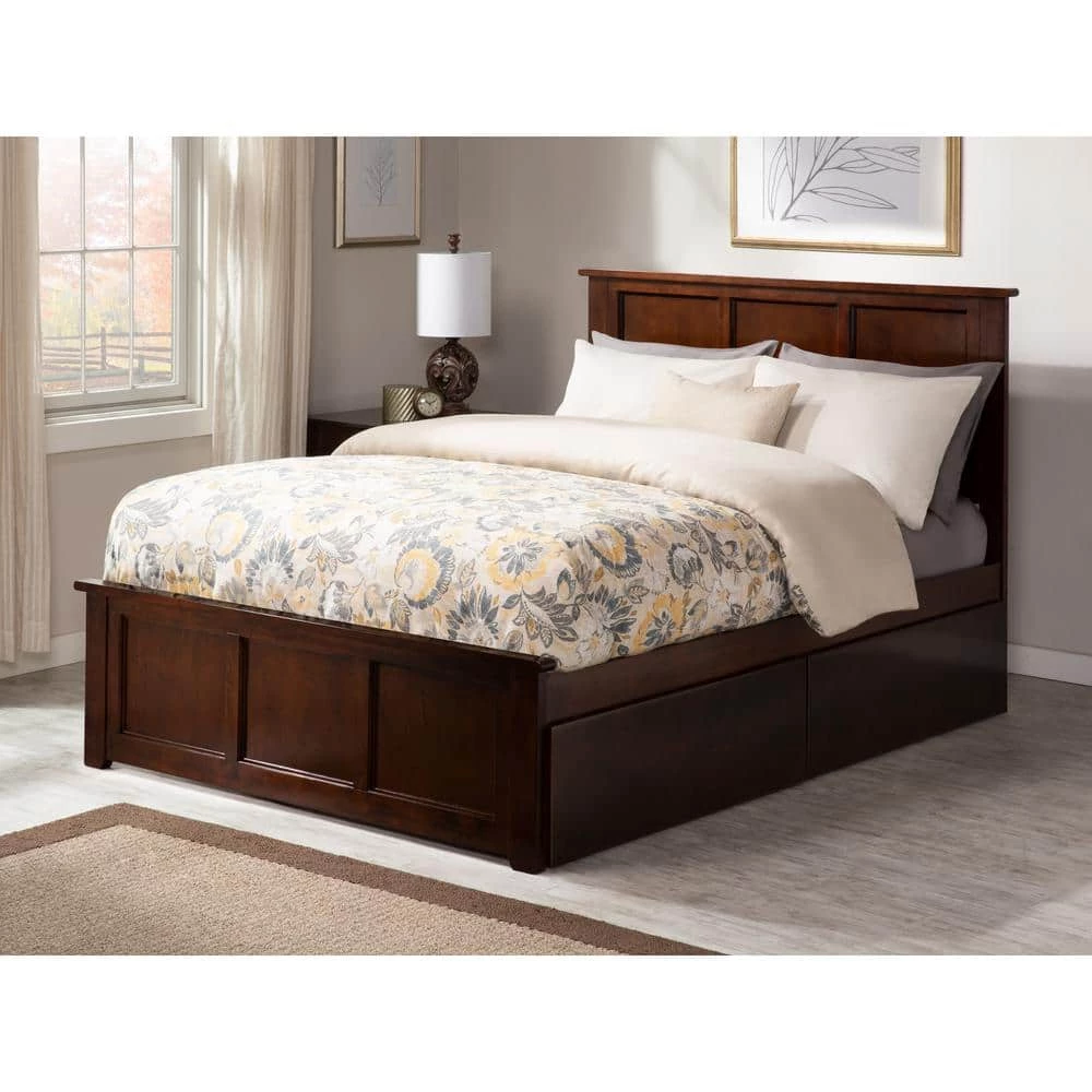 Madison Walnut Queen Platform Bed with Matching Foot Board with 2-Urban Bed Drawers by AFI 6 Madison Walnut Queen Platform Bed with Matching Foot Board with 2-Urban Bed Drawers by AFI - Image 4