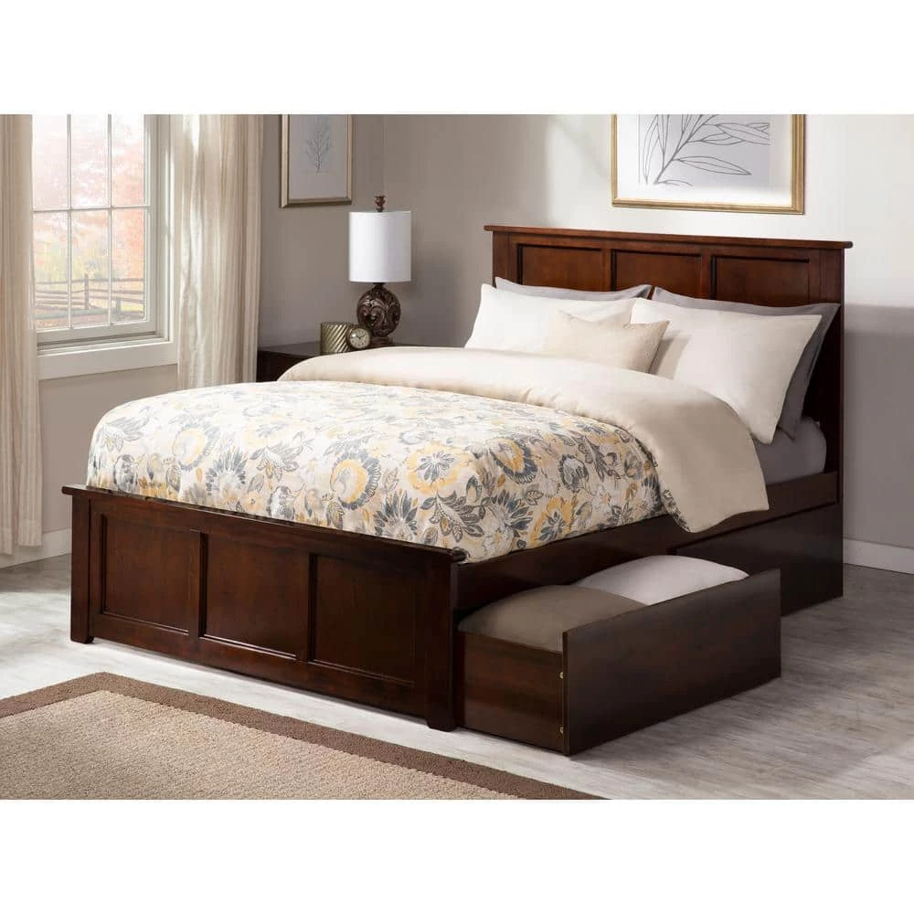 Madison Walnut Queen Platform Bed with Matching Foot Board with 2-Urban Bed Drawers by AFI 4 Madison Walnut Queen Platform Bed with Matching Foot Board with 2-Urban Bed Drawers by AFI - Image 2