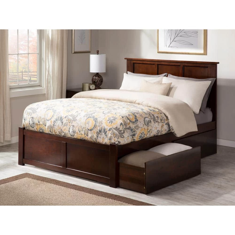 Madison Walnut King Platform Bed with Flat Panel Foot Board and 2-Urban Bed Drawers by AFI 11 Madison Walnut King Platform Bed with Flat Panel Foot Board and 2-Urban Bed Drawers by AFI - Image 9