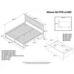 Mission Walnut King Platform Bed with Flat Panel Foot Board and 2-Urban Bed Drawers by AFI -Outlet AFI Store walnut afi platform beds ar8752114 c3 1000