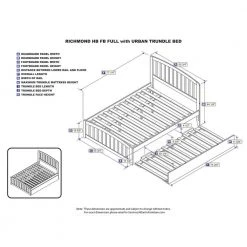 Richmond Walnut Full Platform Bed with Matching Foot Board with Twin Size Urban Trundle Bed by AFI -Outlet AFI Store walnut afi platform beds ar8836014 4f 1000