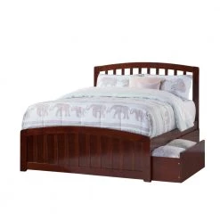 Richmond Walnut Full Platform Bed with Matching Foot Board with 2-Urban Bed Drawers by AFI -Outlet AFI Store walnut afi platform beds ar8836114 40 1000