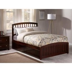 Richmond Walnut Full Platform Bed with Matching Foot Board with 2-Urban Bed Drawers by AFI -Outlet AFI Store walnut afi platform beds ar8836114 c3 1000