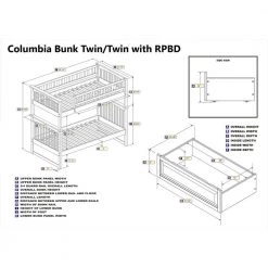 Columbia Bunk Bed Twin over Twin with 2 Raised Panel Bed Drawers in White by AFI -Outlet AFI Store white afi bunk beds ab55122 44 1000