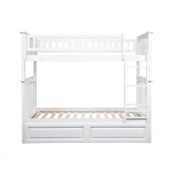 Columbia Bunk Bed Twin over Twin with 2 Raised Panel Bed Drawers in White by AFI -Outlet AFI Store white afi bunk beds ab55122 4f 1000