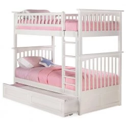 Columbia Bunk Bed Twin over Twin with Twin Sized Raised Panel Trundle Bed in White by AFI 15 Columbia Bunk Bed Twin over Twin with Twin Sized Raised Panel Trundle Bed in White by AFI -Outlet AFI Store white afi bunk beds ab55132 1f 1000