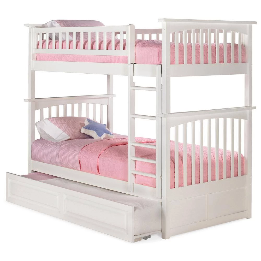 Columbia Bunk Bed Twin over Twin with Twin Sized Raised Panel Trundle Bed in White by AFI 8 Columbia Bunk Bed Twin over Twin with Twin Sized Raised Panel Trundle Bed in White by AFI - Image 6
