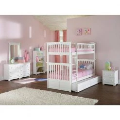 Columbia Bunk Bed Twin over Twin with Twin Sized Raised Panel Trundle Bed in White by AFI 17 Columbia Bunk Bed Twin over Twin with Twin Sized Raised Panel Trundle Bed in White by AFI -Outlet AFI Store white afi bunk beds ab55132 31 1000
