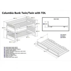 Columbia Bunk Bed Twin over Twin with Twin Sized Raised Panel Trundle Bed in White by AFI 16 Columbia Bunk Bed Twin over Twin with Twin Sized Raised Panel Trundle Bed in White by AFI -Outlet AFI Store white afi bunk beds ab55132 44 1000