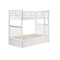 Columbia Bunk Bed Twin over Twin with Twin Sized Raised Panel Trundle Bed in White by AFI 13 Columbia Bunk Bed Twin over Twin with Twin Sized Raised Panel Trundle Bed in White by AFI -Outlet AFI Store white afi bunk beds ab55132 c3 1000