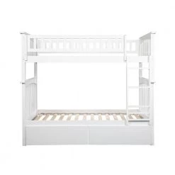 Columbia Bunk Bed Twin over Twin with 2 Urban Bed Drawers in White by AFI -Outlet AFI Store white afi bunk beds ab55142 1f 1000