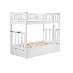 Columbia Bunk Bed Twin over Twin with 2 Urban Bed Drawers in White by AFI -Outlet AFI Store white afi bunk beds ab55142 4f 1000