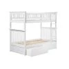 Columbia Bunk Bed Twin over Twin with 2 Urban Bed Drawers in White by AFI -Outlet AFI Store white afi bunk beds ab55142 64 1000