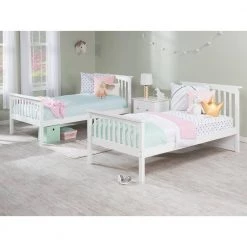 Columbia Bunk Bed Twin over Twin with Twin Size Urban Trundle Bed in White by AFI -Outlet AFI Store white afi bunk beds ab55152 44 1000