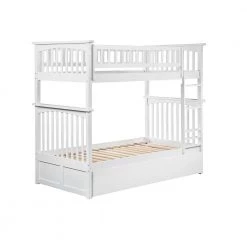 Columbia Bunk Bed Twin over Twin with Twin Size Urban Trundle Bed in White by AFI -Outlet AFI Store white afi bunk beds ab55152 4f 1000