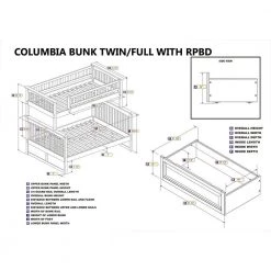 Columbia Bunk Bed Twin over Full with 2 Raised Panel Bed Drawers in White by AFI -Outlet AFI Store white afi bunk beds ab55222 44 1000