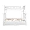 Columbia Bunk Bed Twin over Full with 2 Raised Panel Bed Drawers in White by AFI