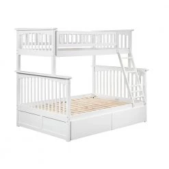 Columbia Bunk Bed Twin Over Full with 2 Urban Bed Drawers in White by AFI -Outlet AFI Store white afi bunk beds ab55242 4f 1000