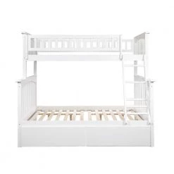Columbia Bunk Bed Twin Over Full with 2 Urban Bed Drawers in White by AFI