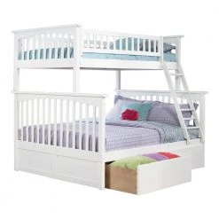 Columbia Bunk Bed Twin Over Full with 2 Urban Bed Drawers in White by AFI -Outlet AFI Store white afi bunk beds ab55242 c3 1000