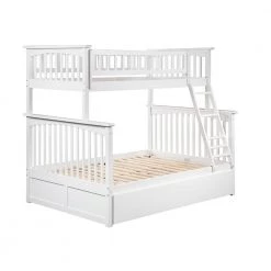 Columbia Bunk Bed Twin over Full with Twin Size Urban Trundle Bed in White by AFI -Outlet AFI Store white afi bunk beds ab55252 4f 1000