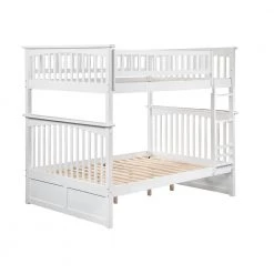 Columbia Bunk Bed Full over Full in White by AFI